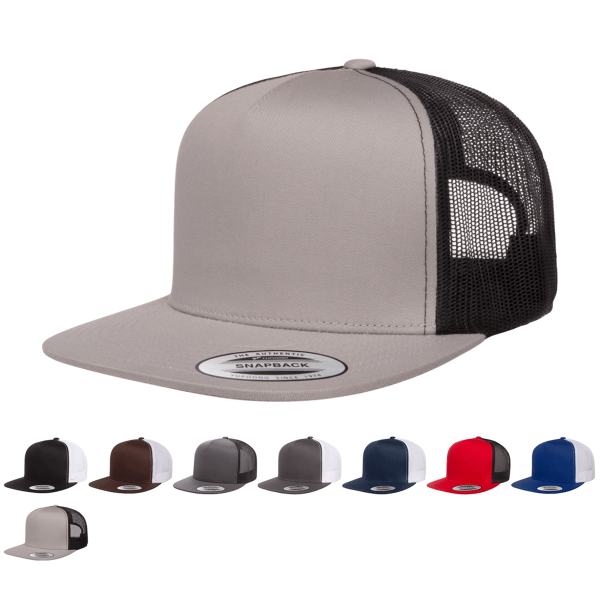 Yupoong 6006T Classic Trucker Snapback Hat, Flat Bill - Lot of 1,000 Hats - YP Classics® Online